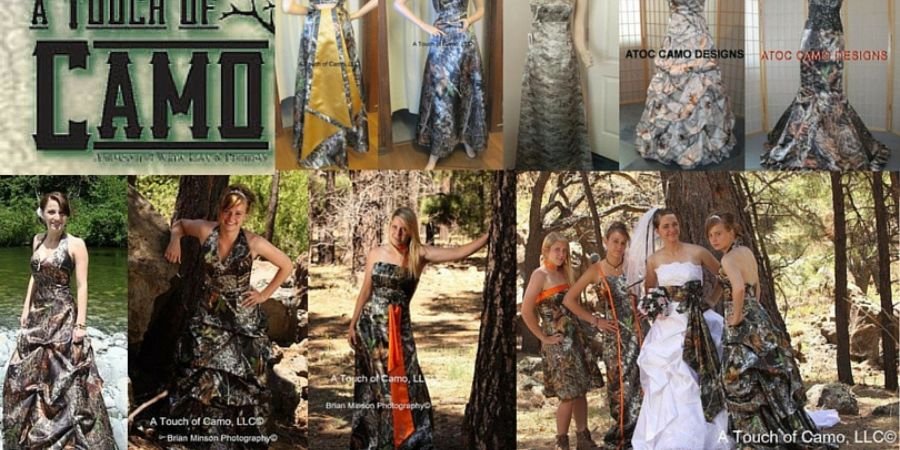 camo wedding dress